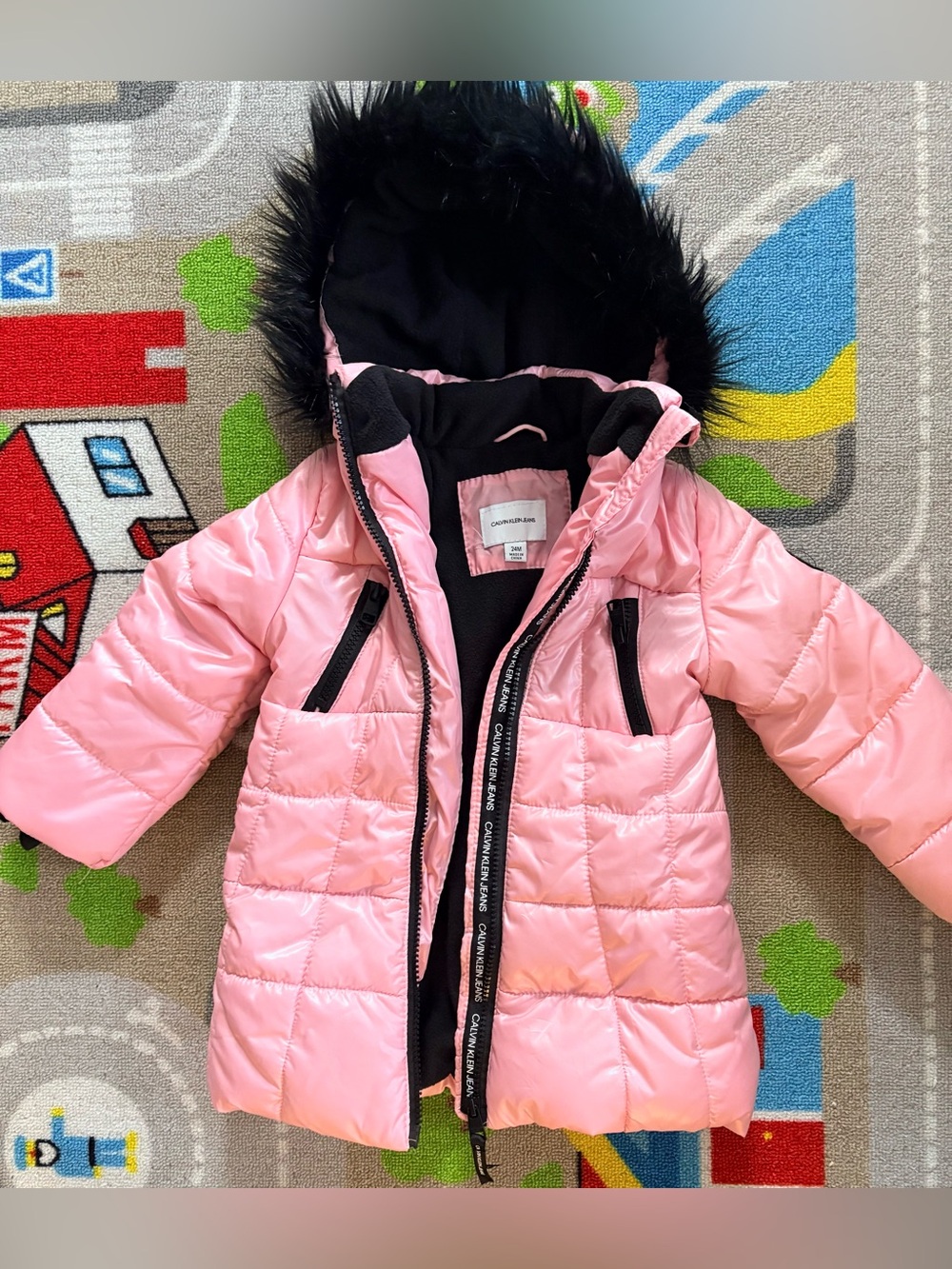 24M Baby Girl Calvin Klein Pink Puffer Jacket